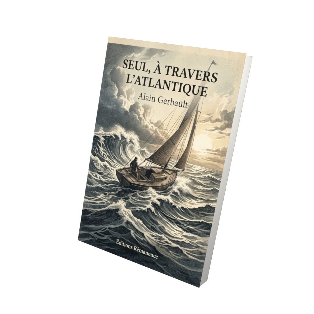 Livre Seul, à travers l'Atlantique - Alain Gerbault - Vue 3D - Editions Remanence