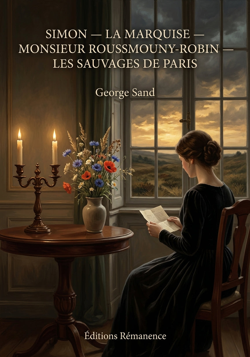 Livre Simon — La Marquise — Monsieur Rousset — Mouny-Robin — Les Sauvages de Paris par George Sand - Couverture - Editions Remanence