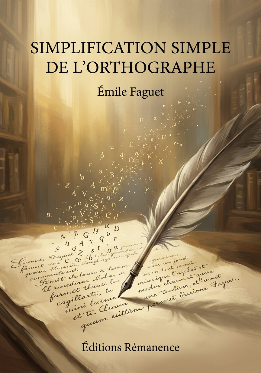 Livre Simplification simple de l’Orthographe par Émile Faguet - Couverture - Editions Remanence