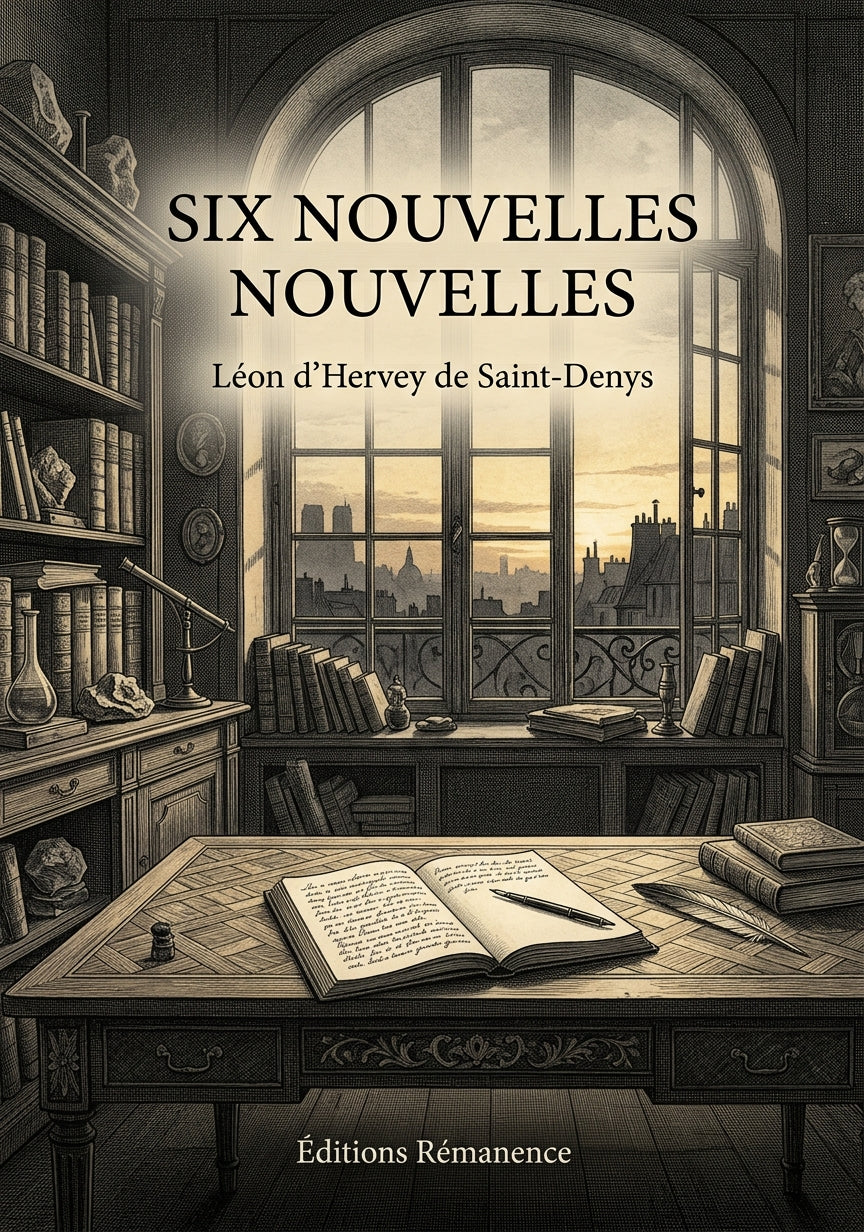 Livre Six nouvelles nouvelles par Léon d’Hervey de Saint-Denys - Couverture - Editions Remanence