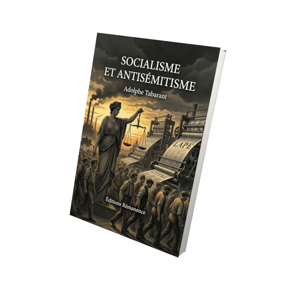 Livre Socialisme et Antisémitisme par Adolphe Tabarant - Vue 3D - Editions Remanence