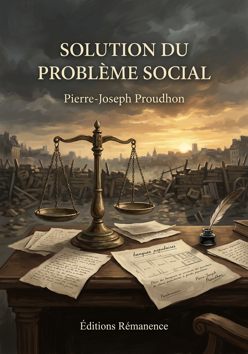 Livre Solution du problème social par Pierre-Joseph Proudhon - Couverture - Editions Remanence