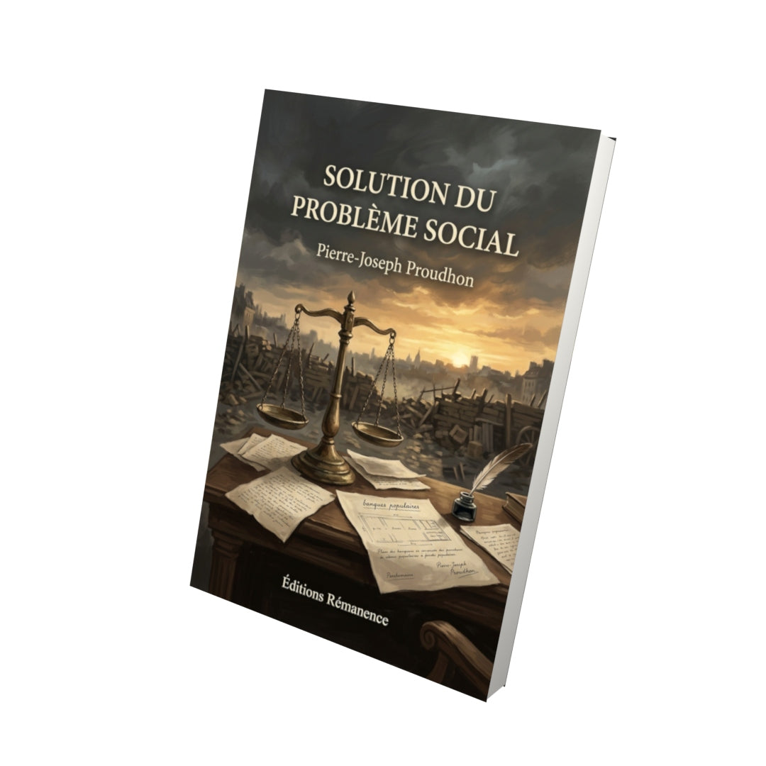 Livre Solution du problème social par Pierre-Joseph Proudhon - Vue 3D - Editions Remanence