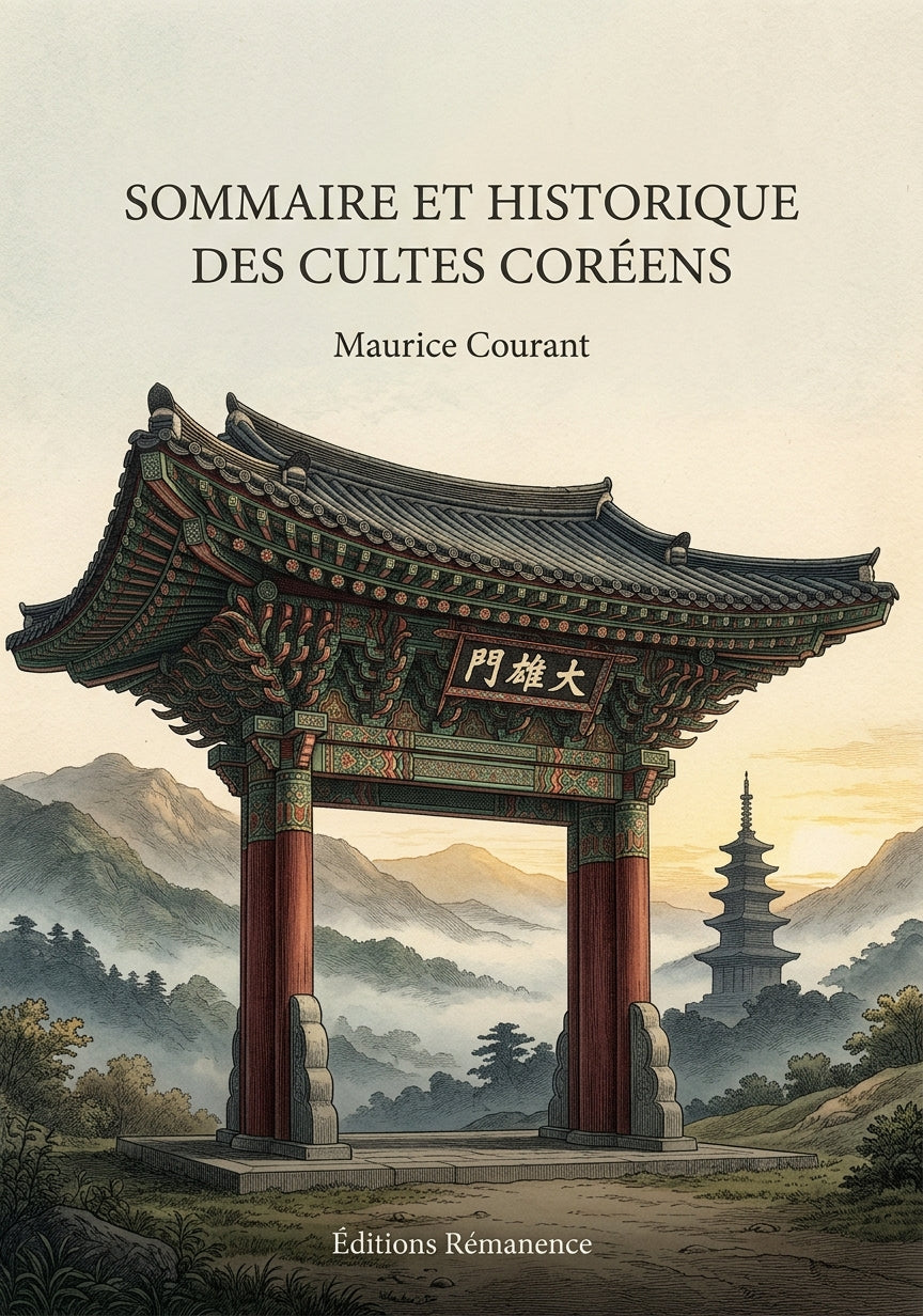Livre Sommaire et historique des cultes coréens par Maurice Courant - Couverture - Editions Remanence