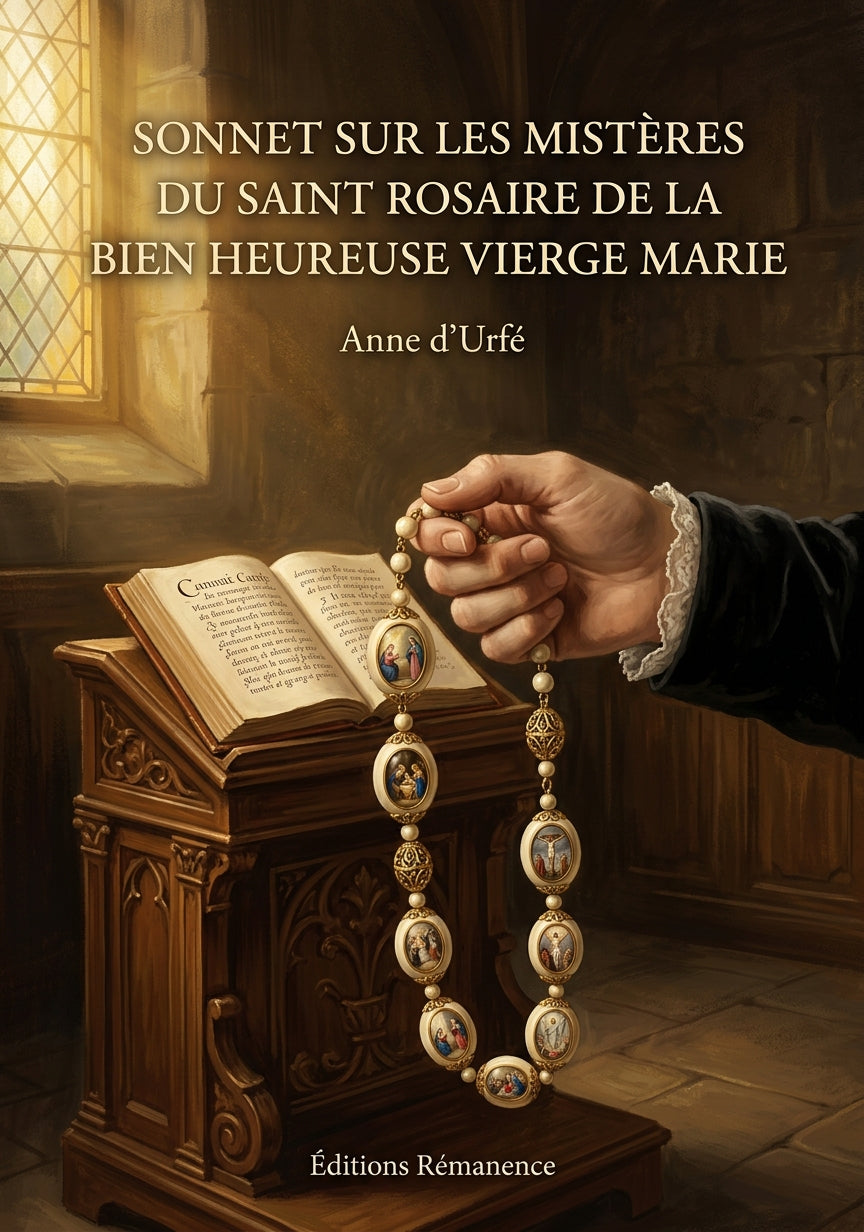 Livre Sonnet sur les mistères du saint Rosaire de la Bien heureuse Vierge Marie par Anne d'Urfé - Couverture - Editions Remanence