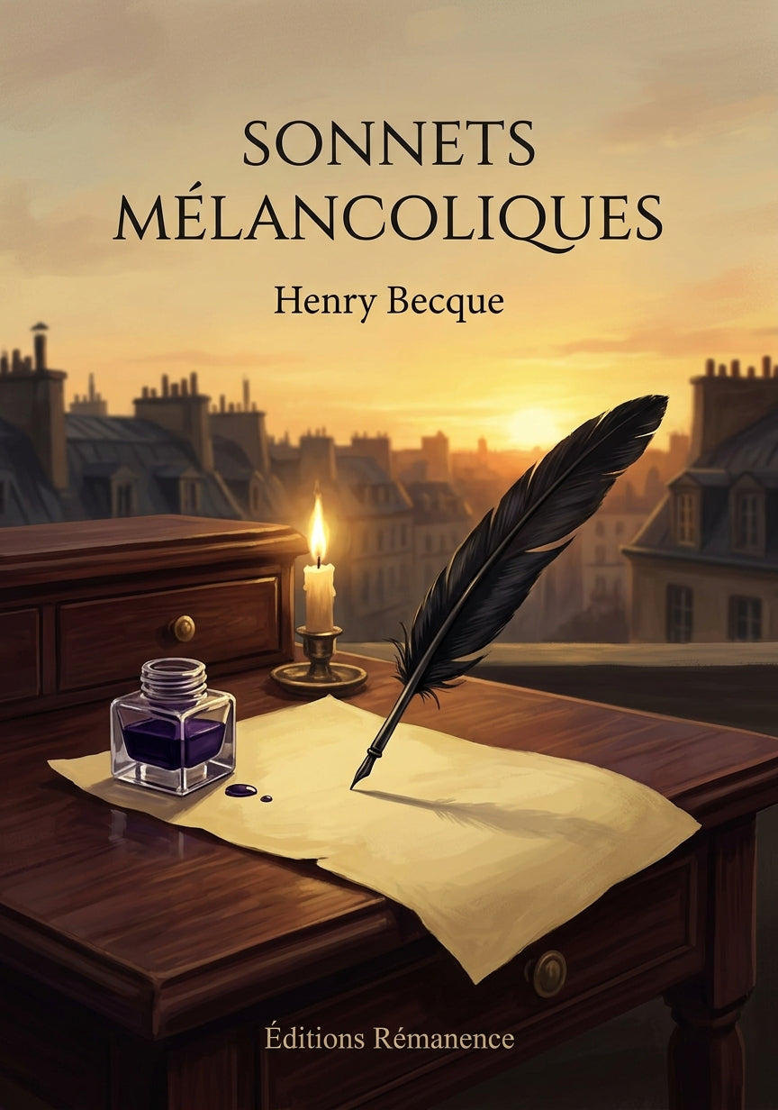 Livre Sonnets mélancoliques par Henry Becque - Couverture - Editions Remanence