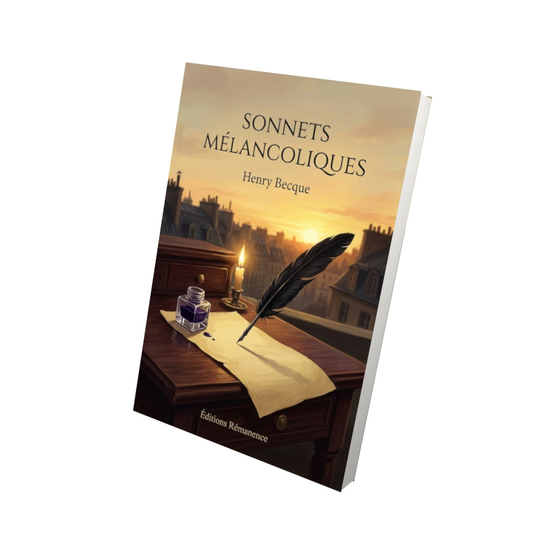 Livre Sonnets mélancoliques par Henry Becque - Vue 3D - Editions Remanence