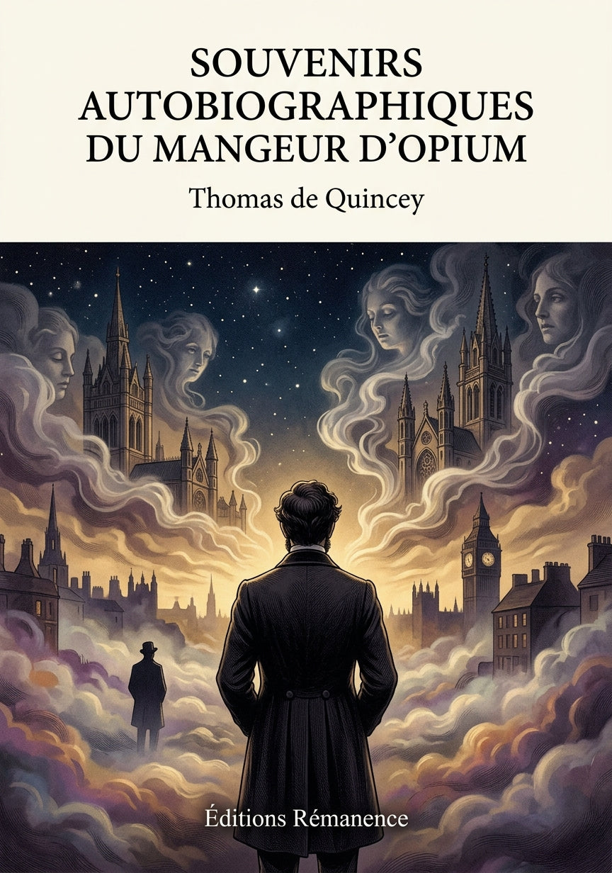 Livre Souvenirs autobiographiques du Mangeur d’opium par Thomas de Quincey - Couverture - Editions Remanence