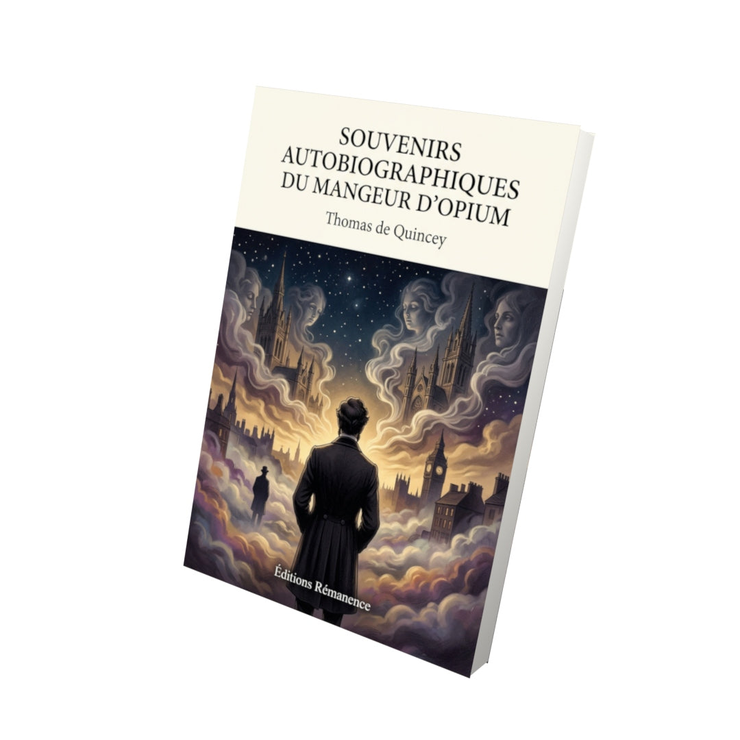 Livre Souvenirs autobiographiques du Mangeur d’opium par Thomas de Quincey - Vue 3D - Editions Remanence