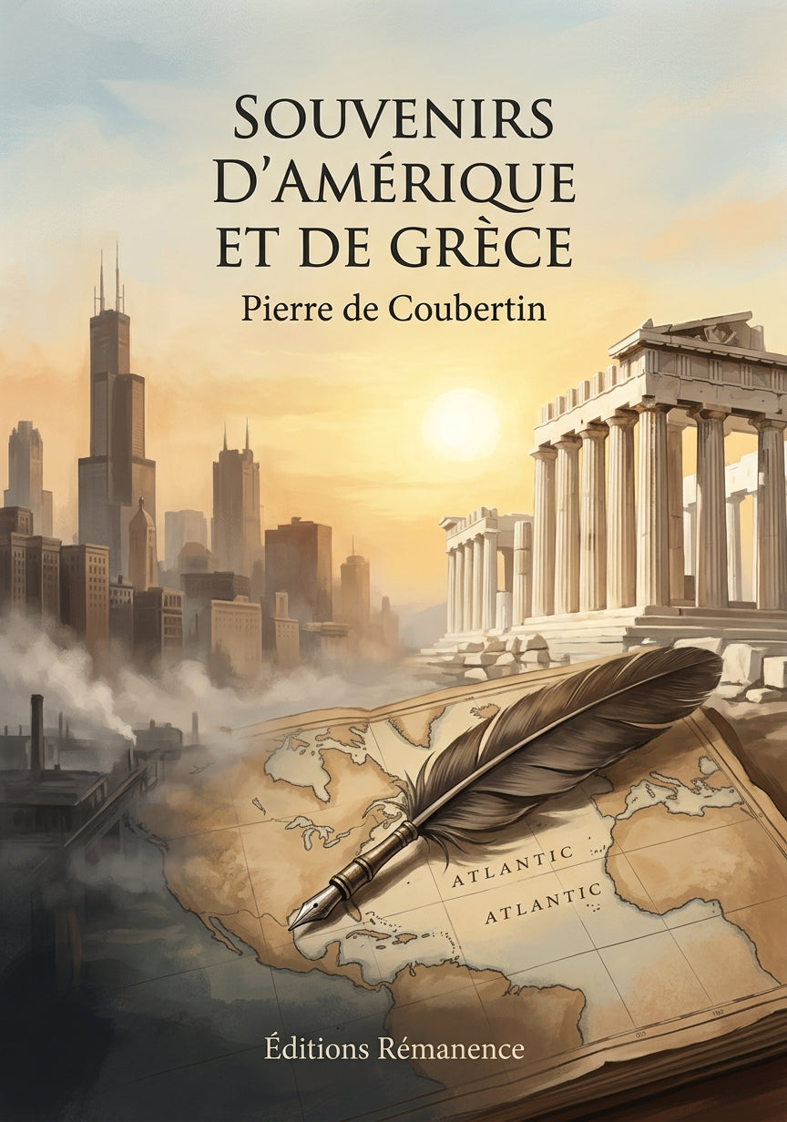 Livre Souvenirs d’Amérique et de Grèce par Pierre de Coubertin - Couverture - Editions Remanence