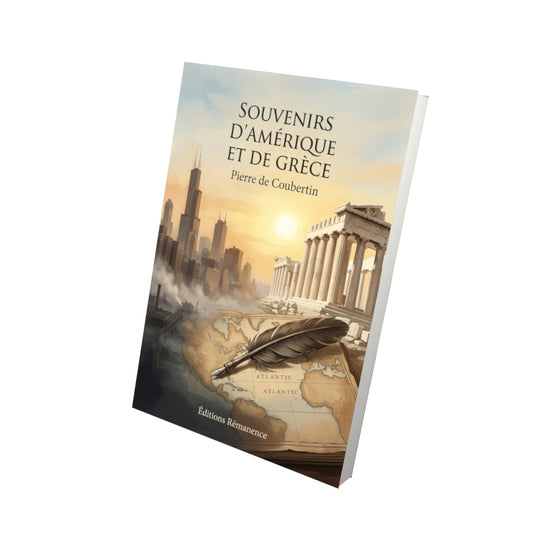 Livre Souvenirs d’Amérique et de Grèce par Pierre de Coubertin - Vue 3D - Editions Remanence