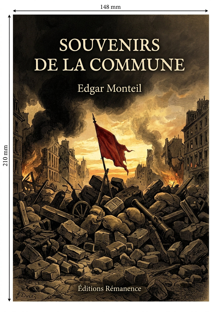 Livre Souvenirs de la Commune par Edgar Monteil - Couverture - Editions Remanence
