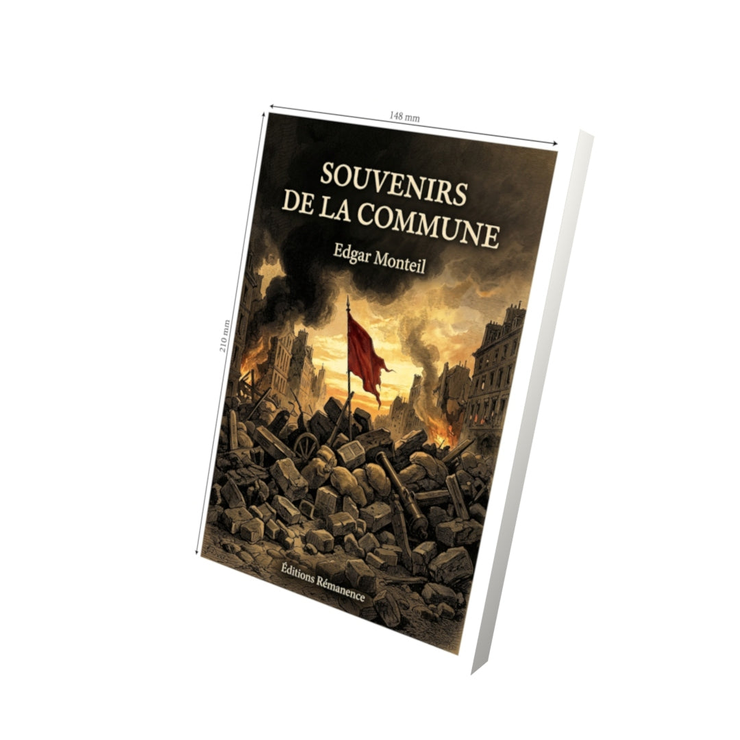 Livre Souvenirs de la Commune par Edgar Monteil - Vue 3D - Editions Remanence