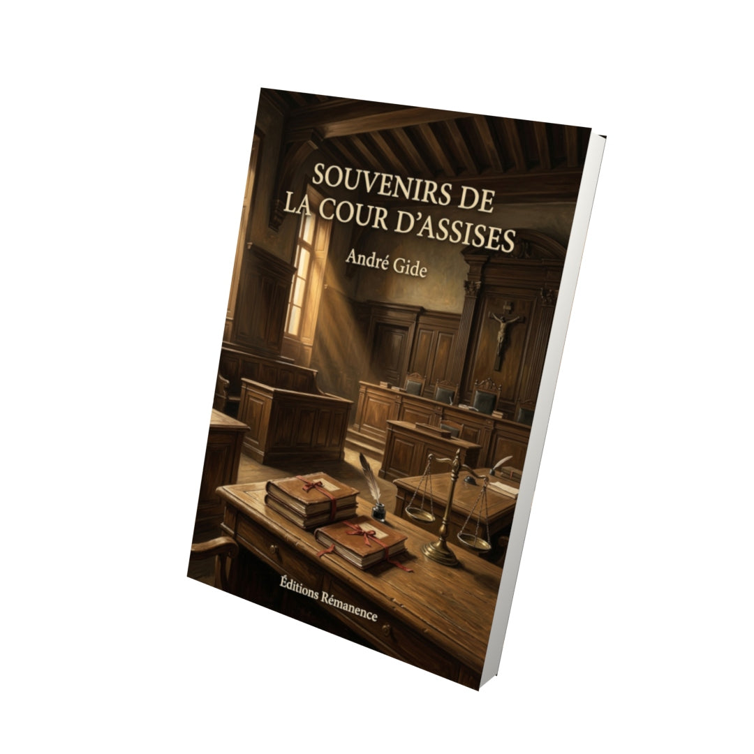 Livre Souvenirs de la Cour d’assises par André Gide - Vue 3D - Editions Remanence