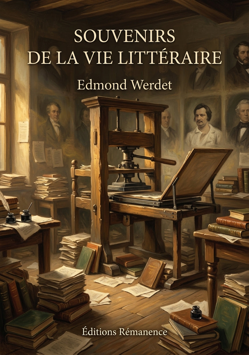 Livre Souvenirs de la vie littéraire par Edmond Werdet - Couverture - Editions Remanence