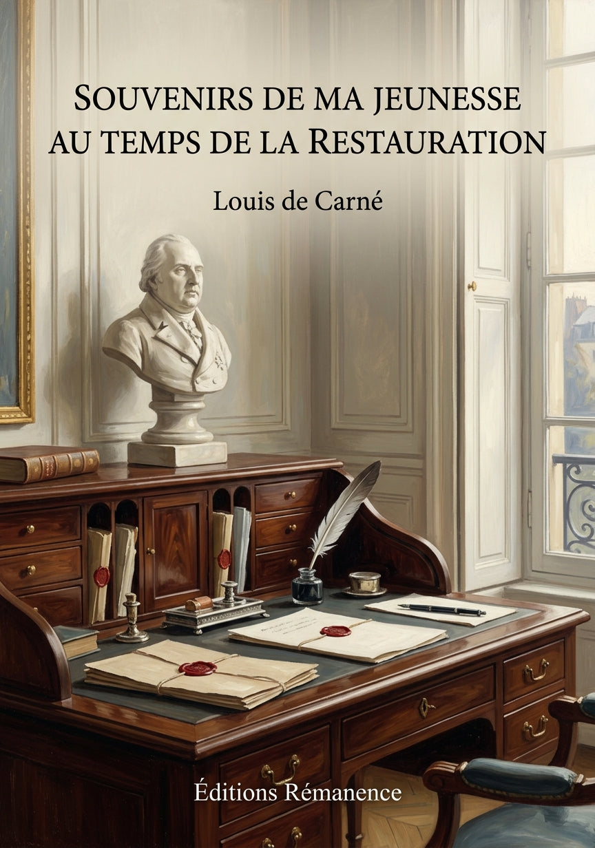 Livre Souvenirs de ma jeunesse au temps de la Restauration par Louis de Carné - Couverture - Editions Remanence