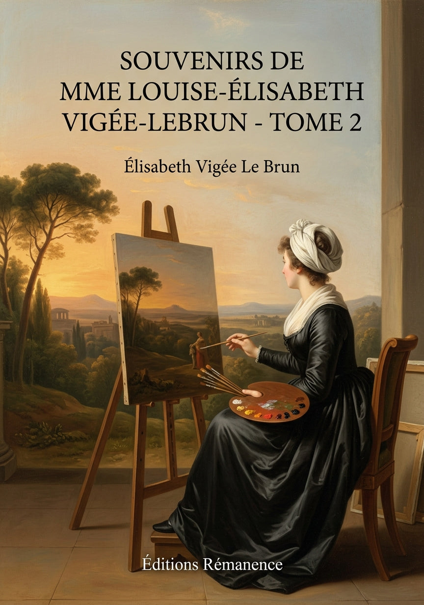 Livre Souvenirs de Mme Louise-Élisabeth Vigée-Lebrun - Tome 2 par Élisabeth Vigée Le Brun - Couverture - Editions Remanence