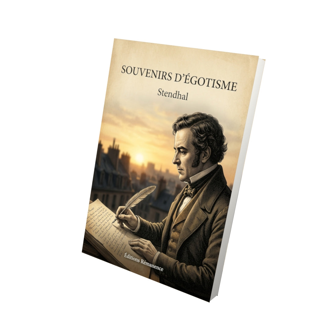 Livre Souvenirs d’égotisme par Stendhal - Vue 3D - Editions Remanence
