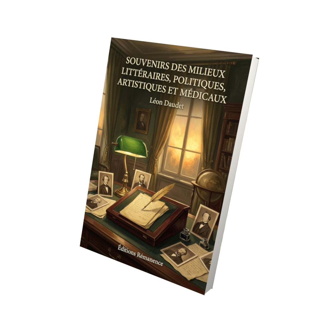 Livre Souvenirs des milieux littéraires, politiques, artistiques et médicaux par Léon Daudet - Vue 3D - Editions Remanence