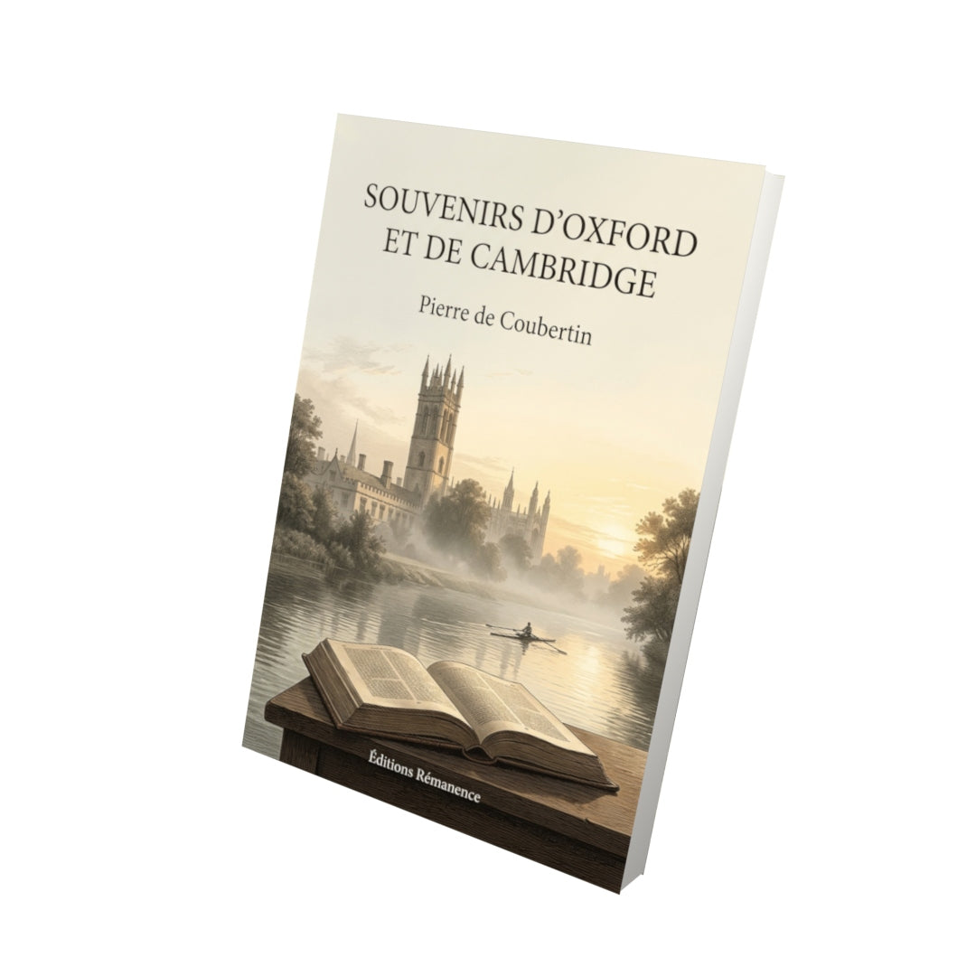 Livre Souvenirs d’Oxford et de Cambridge par Pierre de Coubertin - Vue 3D - Editions Remanence