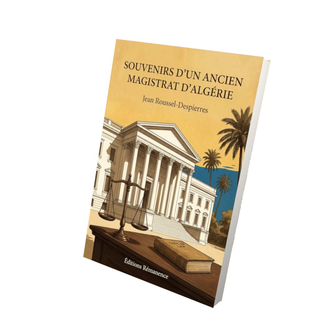 Livre Souvenirs d’un ancien magistrat d’Algérie par Jean Roussel-Despierres - Vue 3D - Editions Remanence
