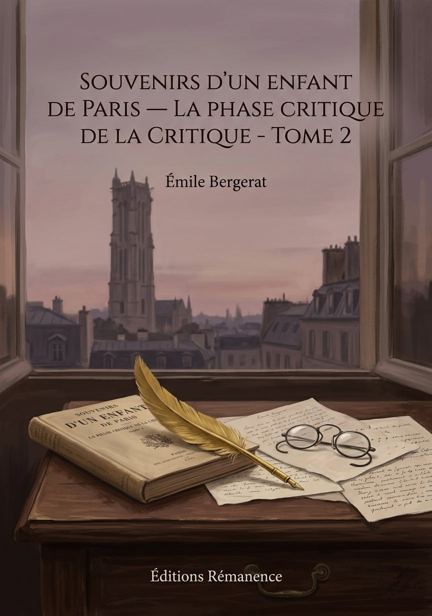 Livre Souvenirs d’un enfant de Paris — La Phase critique de la critique - Tome 2 par Émile Bergerat - Couverture - Editions Remanence