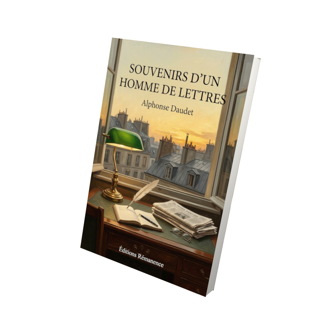 Livre Souvenirs d’un homme de lettres par Alphonse Daudet - Vue 3D - Editions Remanence