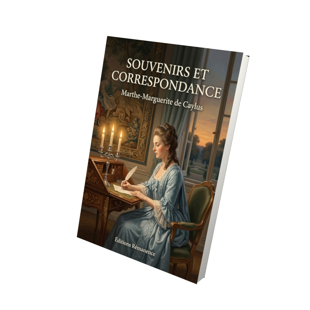 Livre Souvenirs et correspondance par Marthe-Marguerite de Caylus - Vue 3D - Editions Remanence