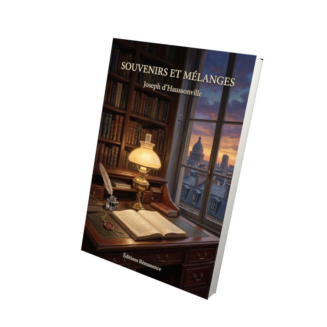 Livre Souvenirs et mélanges par Joseph d’Haussonville - Vue 3D - Editions Remanence
