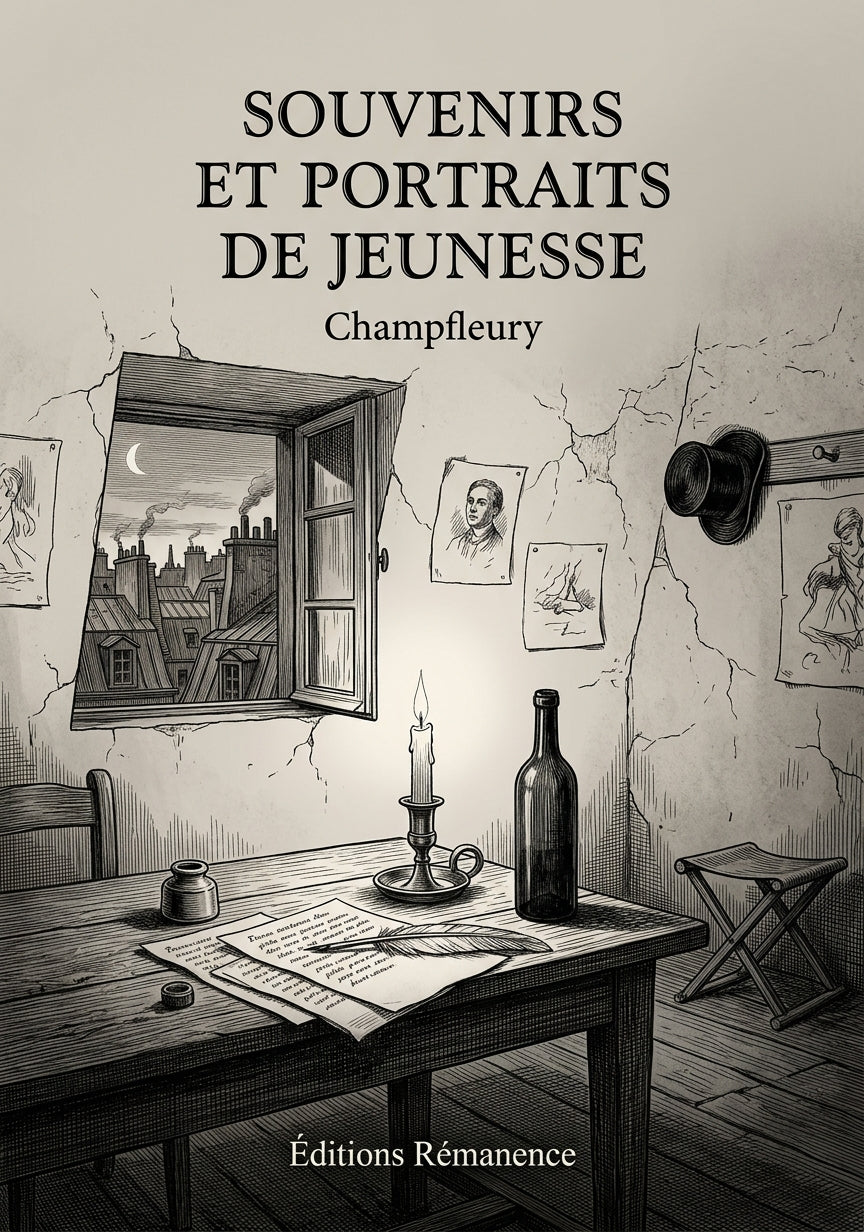 Livre Souvenirs et Portraits de jeunesse par Champfleury - Couverture - Editions Remanence
