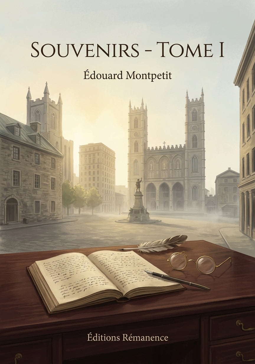 Livre Souvenirs - Tome I par Édouard Montpetit - Couverture - Editions Remanence