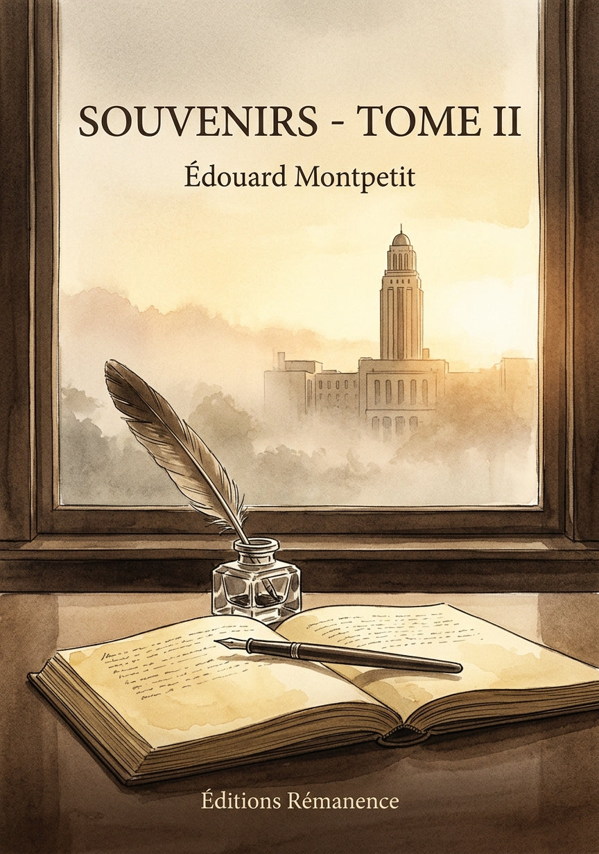 Livre Souvenirs - Tome II par Édouard Montpetit - Couverture - Editions Remanence