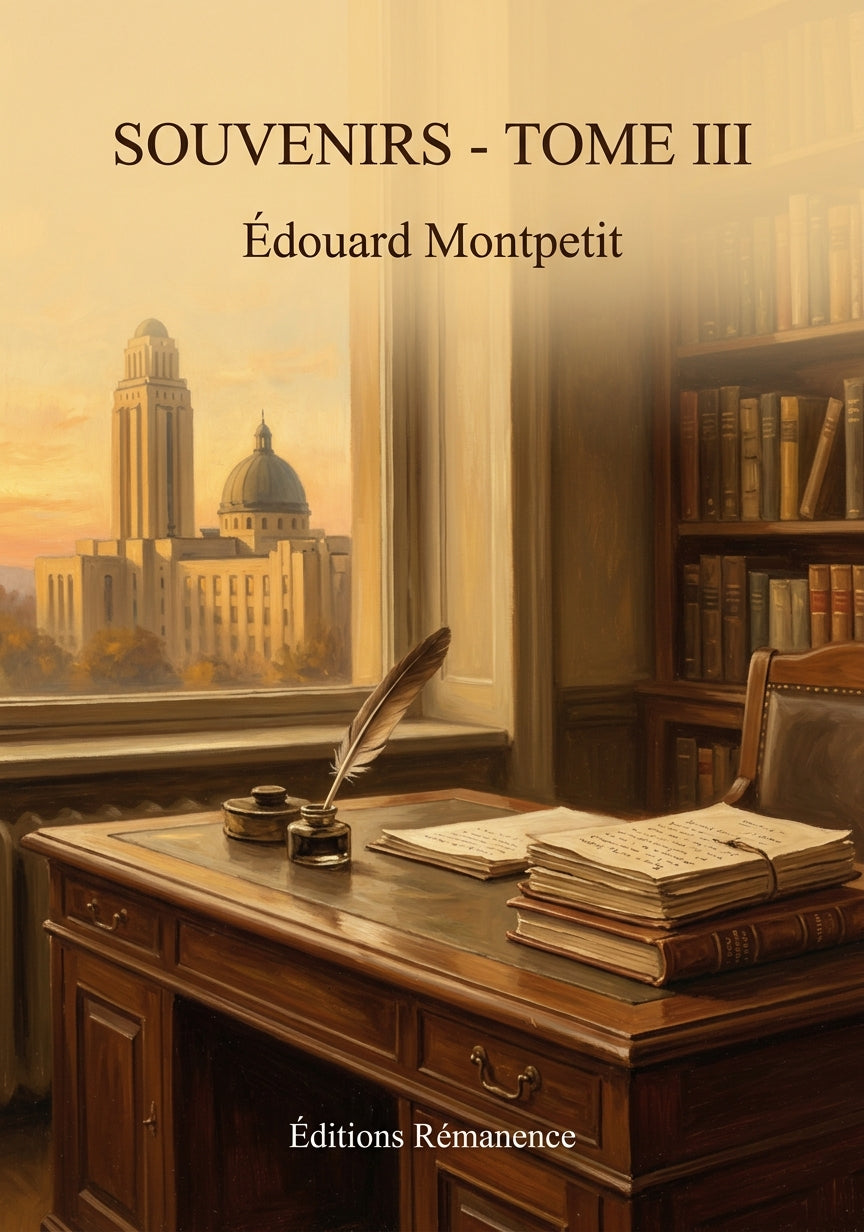 Livre Souvenirs - Tome III par Édouard Montpetit - Couverture - Editions Remanence