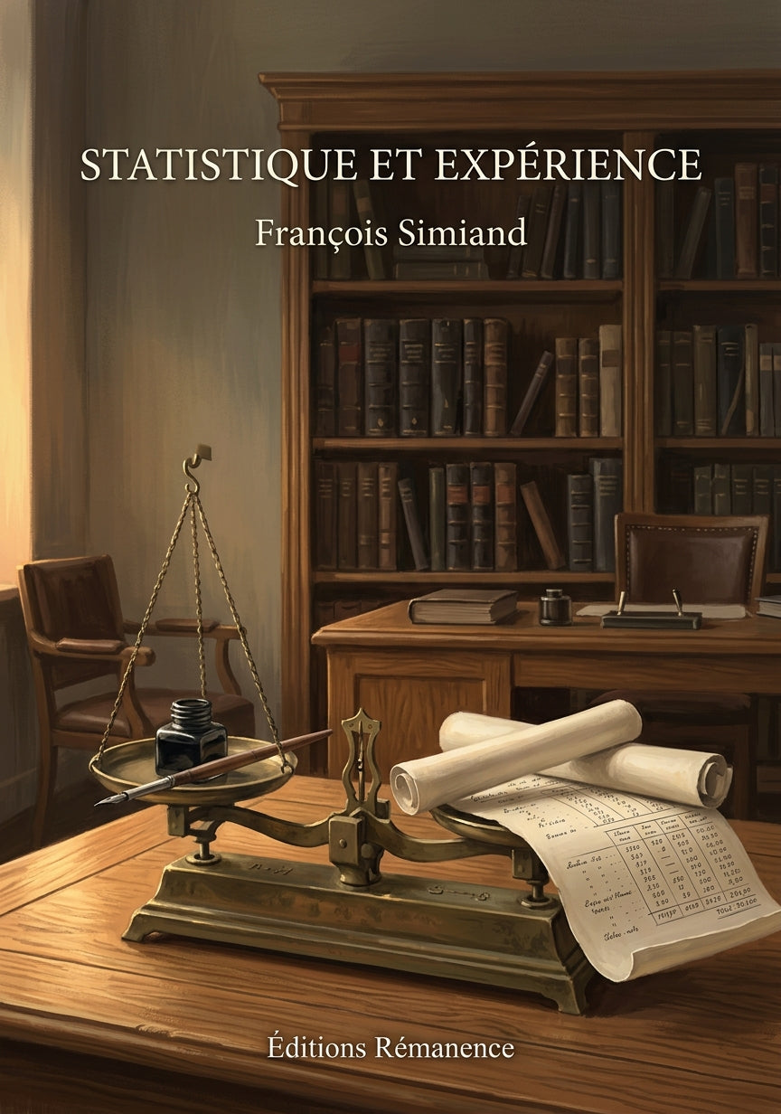 Livre Statistique et expérience par François Simiand - Couverture - Editions Remanence