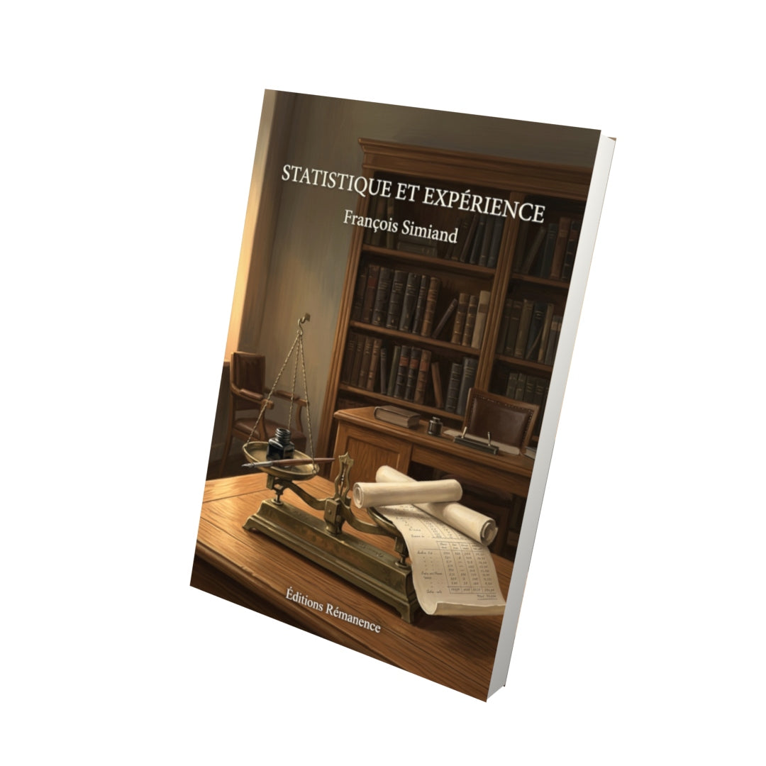 Livre Statistique et expérience par François Simiand - Vue 3D - Editions Remanence