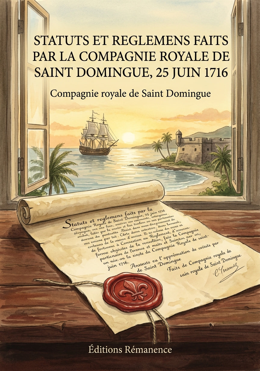 Livre Statuts et reglemens faits par la Compagnie royale de Saint Domingue, 25 juin 1716 par Compagnie royale de Saint Domingue - Couverture - Editions Remanence
