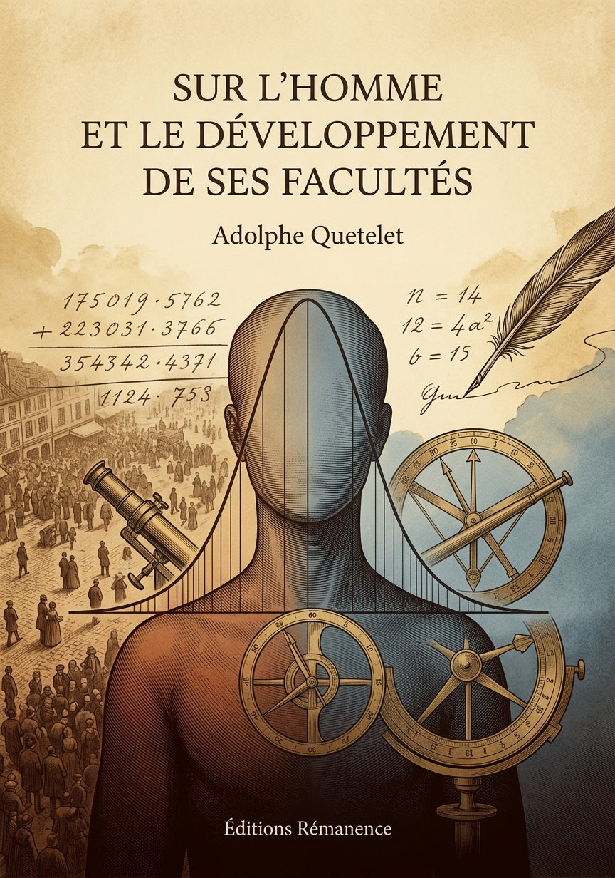 Livre Sur l'homme et le développement de ses facultés par Adolphe Quetelet - Couverture - Editions Remanence