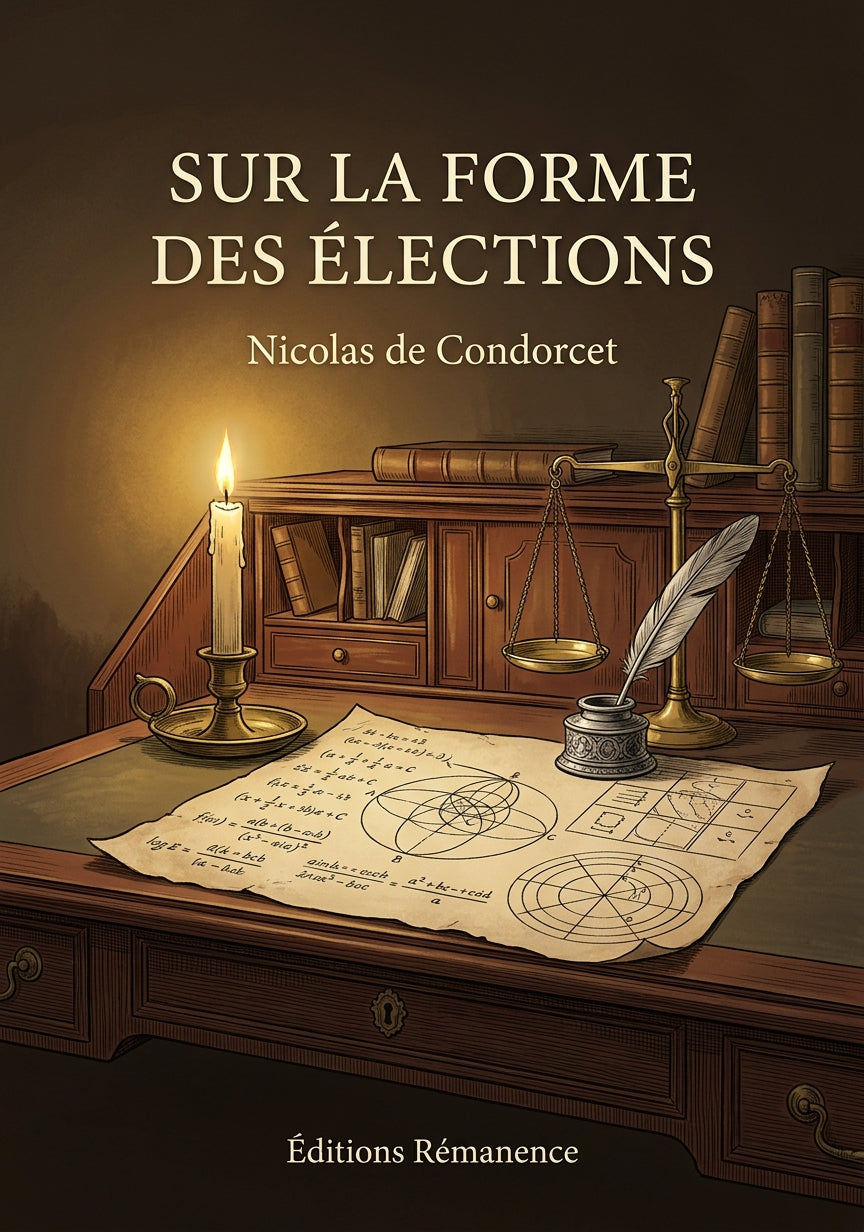 Livre Sur la forme des élections par Nicolas de Condorcet - Couverture - Editions Remanence