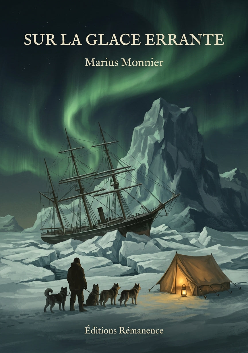 Livre Sur la glace errante par Marius Monnier - Couverture - Editions Remanence