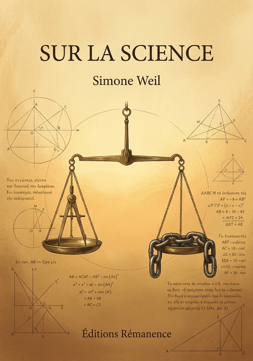 Livre Sur la science par Simone Weil - Couverture - Editions Remanence