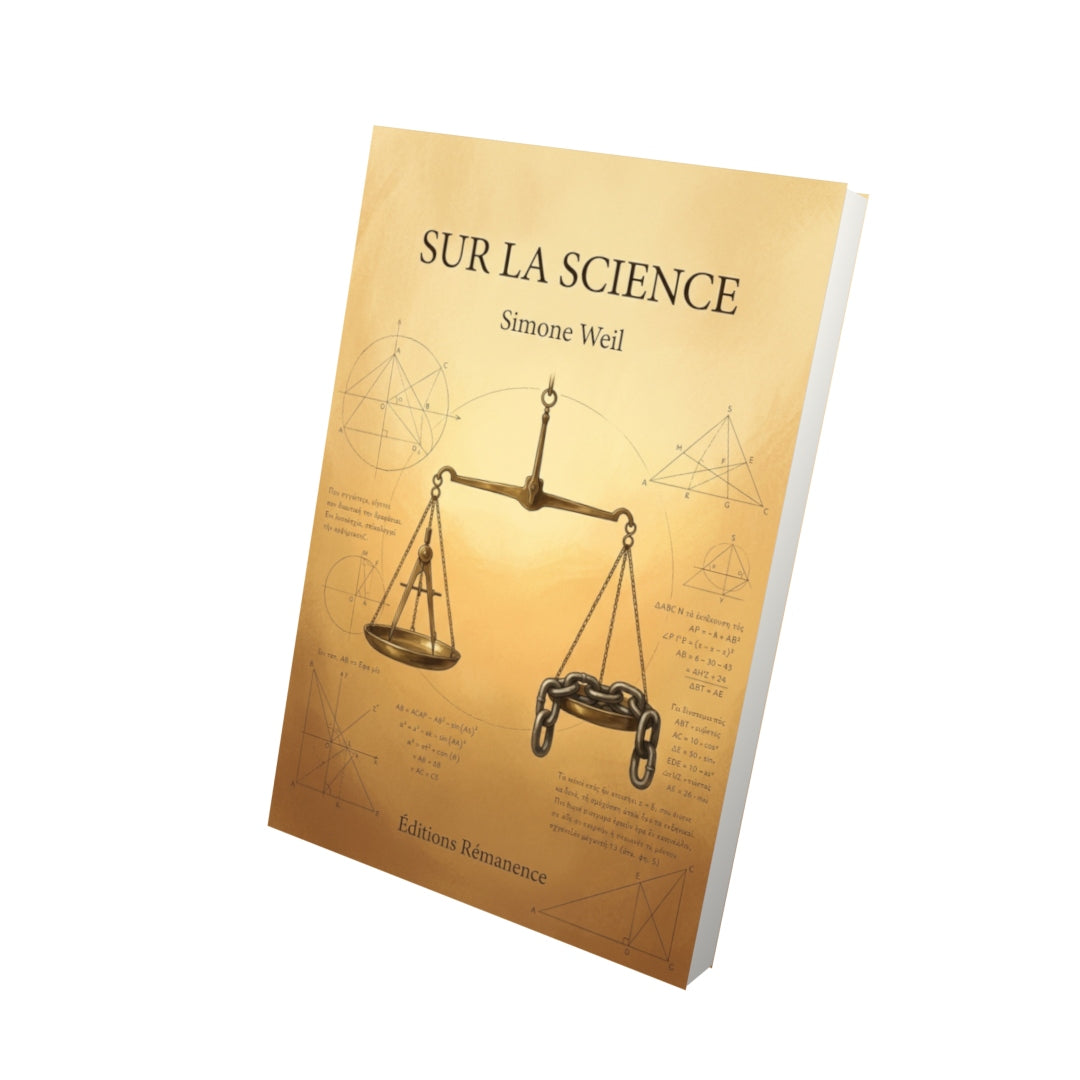 Livre Sur la science par Simone Weil - Vue 3D - Editions Remanence