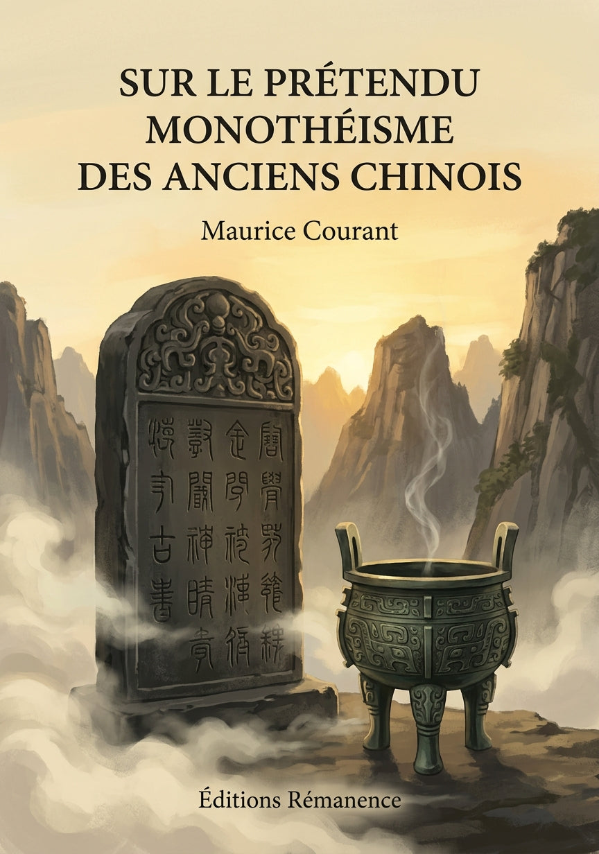 Livre Sur le prétendu monothéisme des anciens Chinois par Maurice Courant - Couverture - Editions Remanence