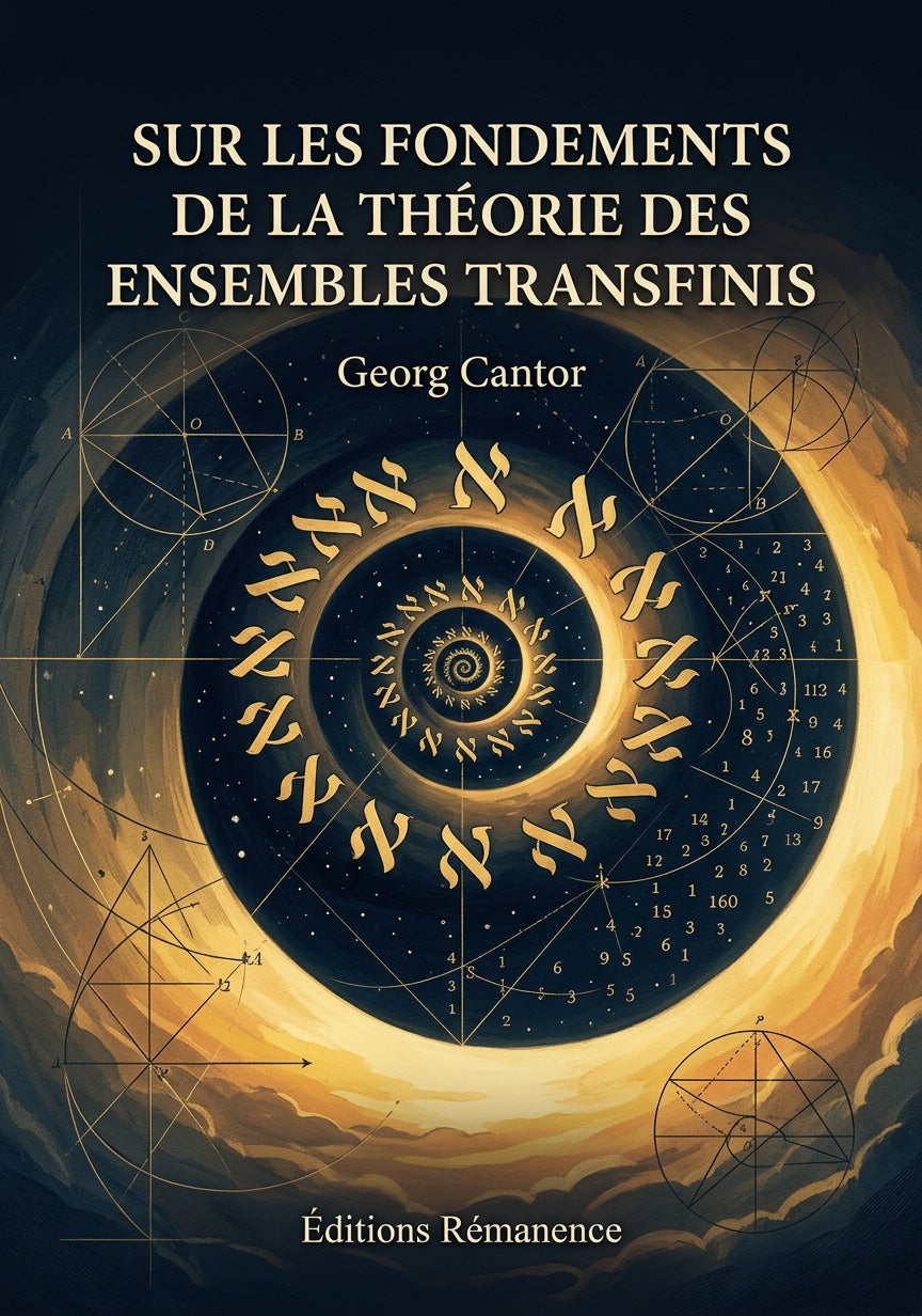 Livre Sur les fondements de la théorie des ensembles transfinis par Georg Cantor - Couverture - Editions Remanence