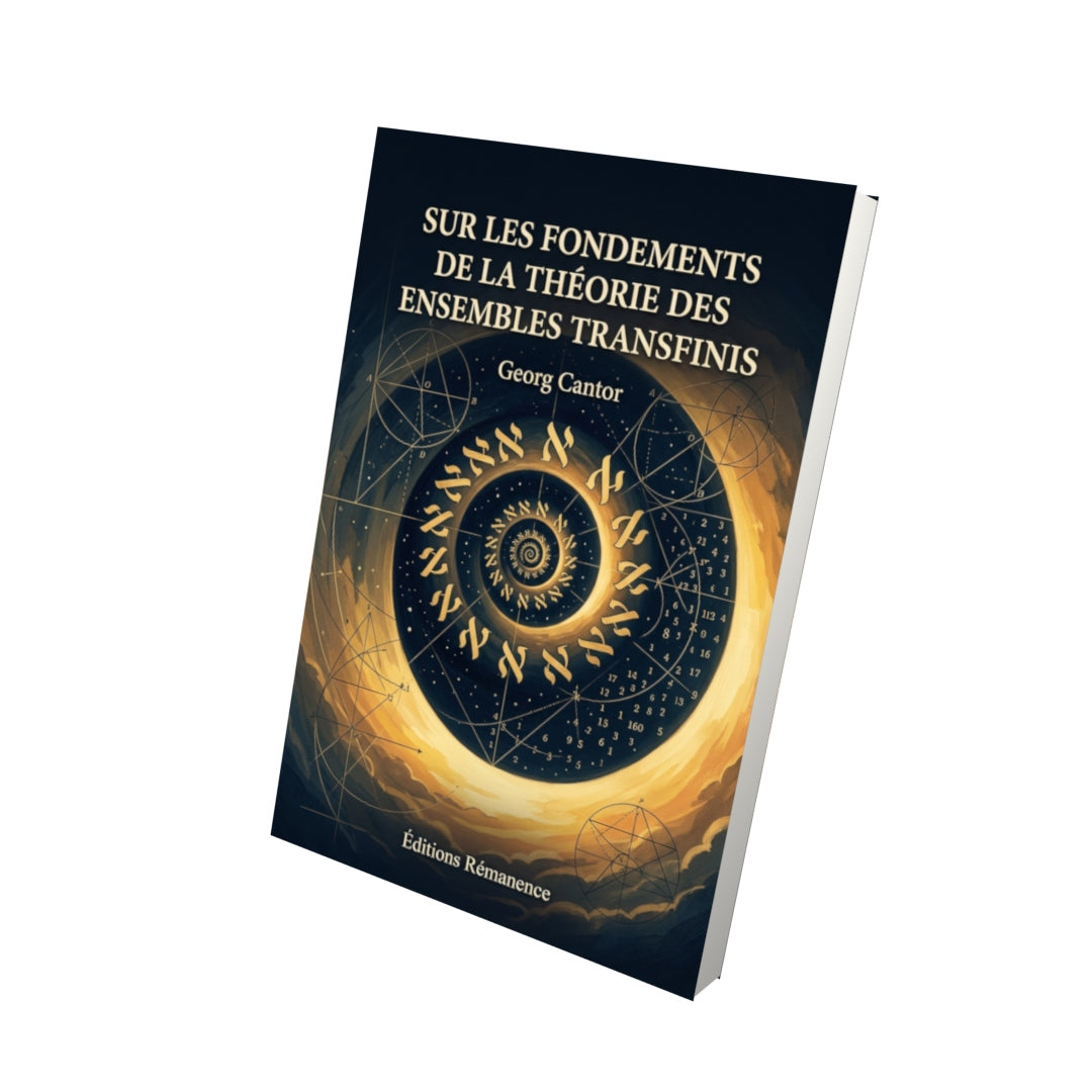 Livre Sur les fondements de la théorie des ensembles transfinis par Georg Cantor - Vue 3D - Editions Remanence