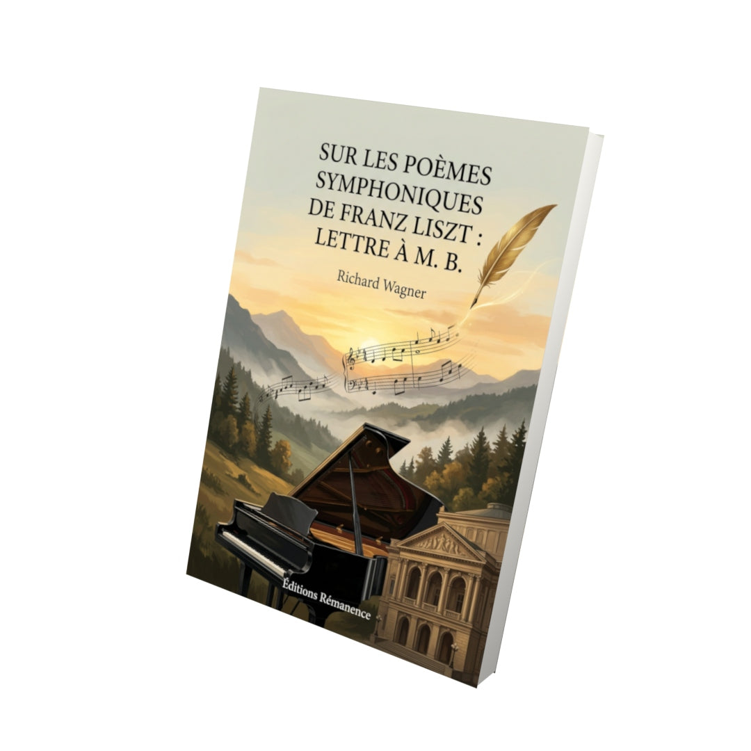Livre Sur les Poèmes Symphoniques de Franz Liszt : lettre à M. B. par Richard Wagner - Vue 3D - Editions Remanence