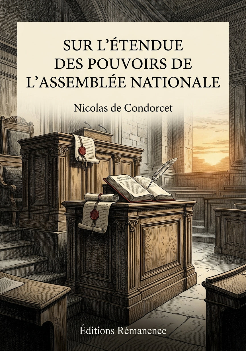 Livre Sur l’étendue des pouvoirs de l’Assemblée nationale par Nicolas de Condorcet - Couverture - Editions Remanence
