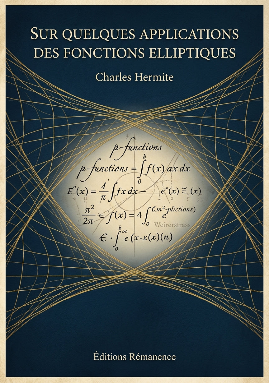 Sur quelques applications des fonctions elliptiques - Charles Hermite (Couverture)