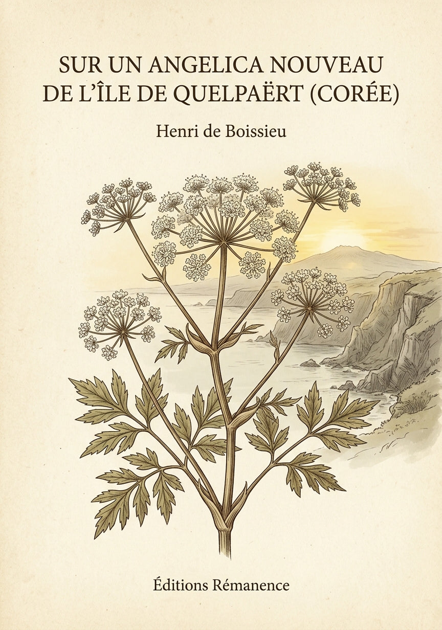 Livre Sur un Angelica nouveau de l’île de Quelpaërt (Corée) par Henri de Boissieu - Couverture - Editions Remanence