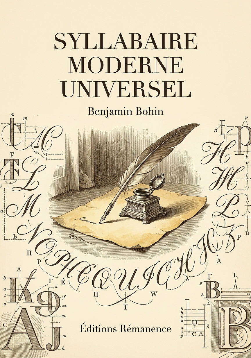 Livre Syllabaire moderne universel par Benjamin Bohin - Couverture - Editions Remanence