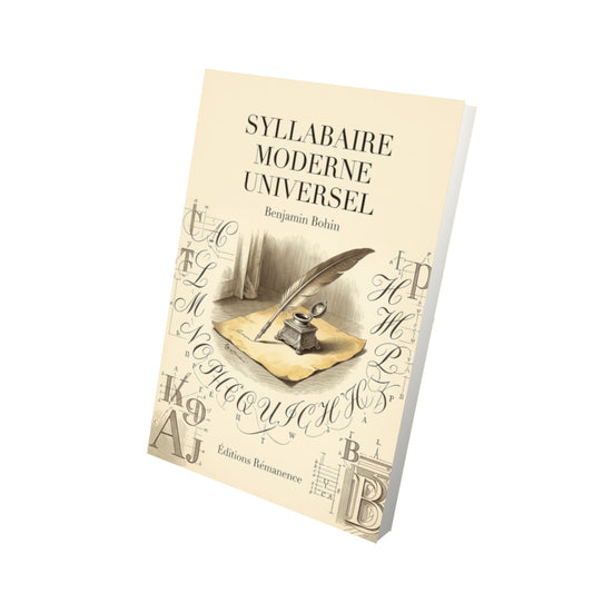 Livre Syllabaire moderne universel par Benjamin Bohin - Vue 3D - Editions Remanence